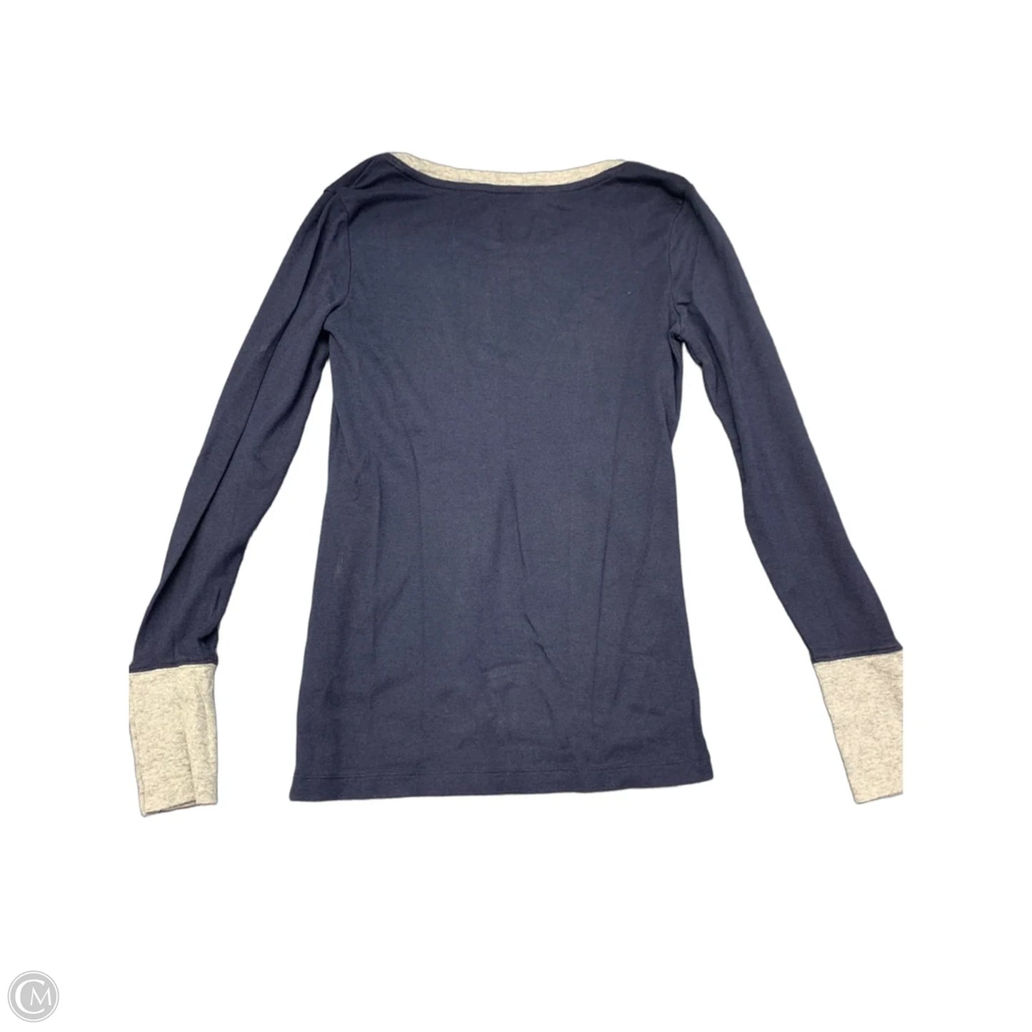 Top Long Sleeve Basic By Gap In Navy, Size: M