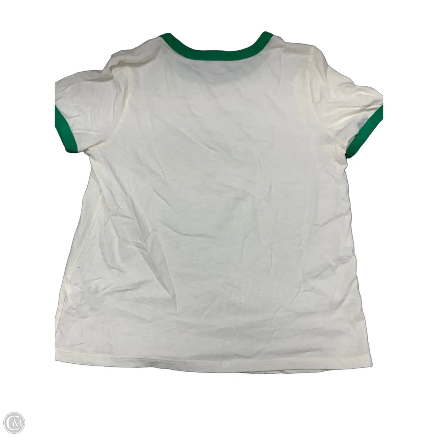 Top Short Sleeve Basic By Old Navy In Green & White, Size: S