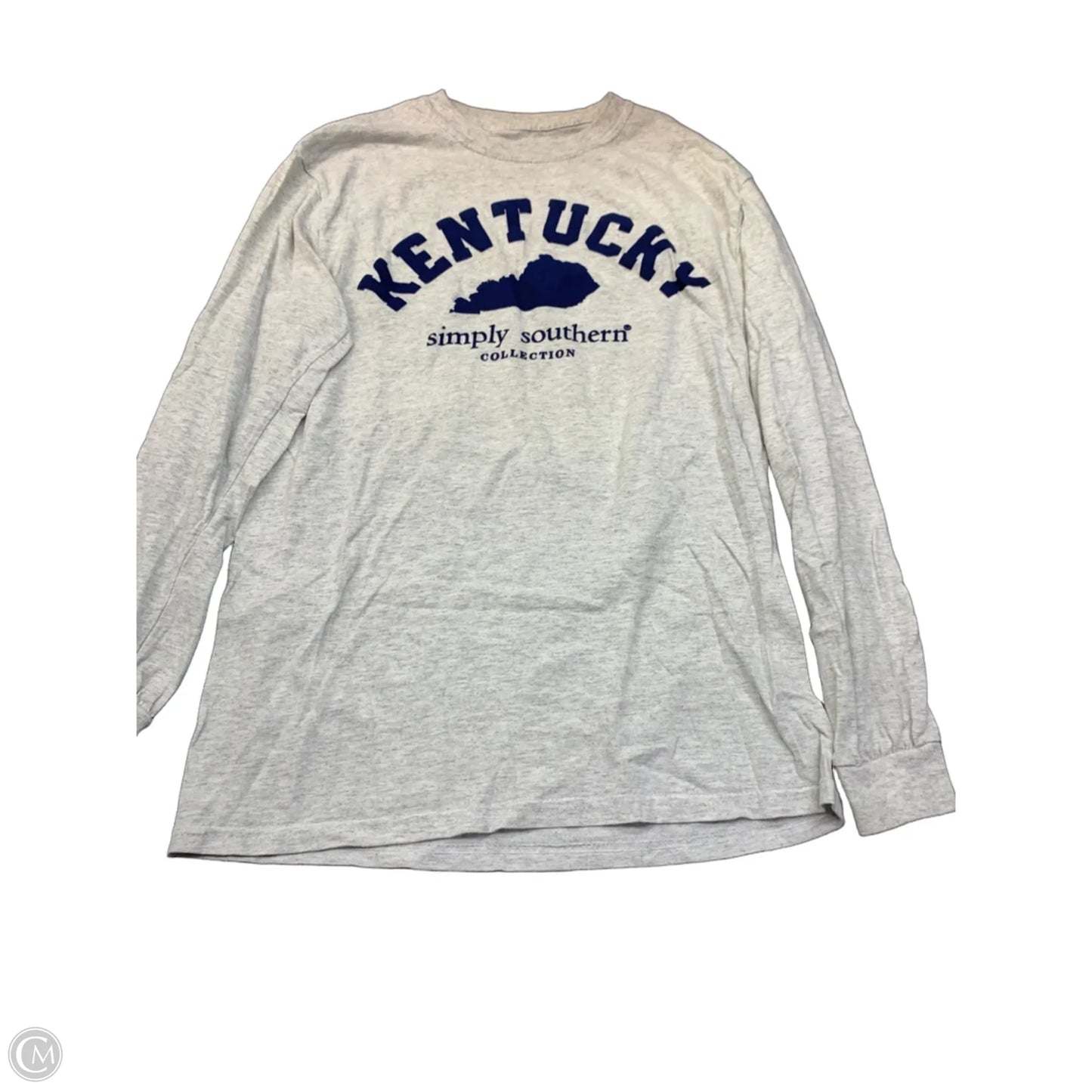Top Long Sleeve Basic By Simply Southern In Grey, Size: S