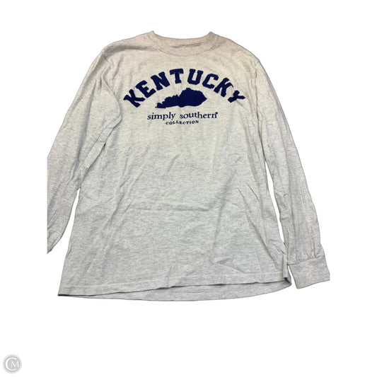 Top Long Sleeve Basic By Simply Southern In Grey, Size: S