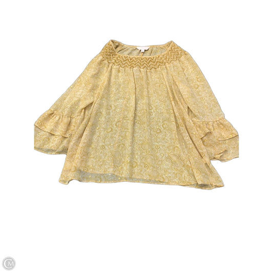 Top 3/4 Sleeve By Lauren Conrad In Gold, Size: M