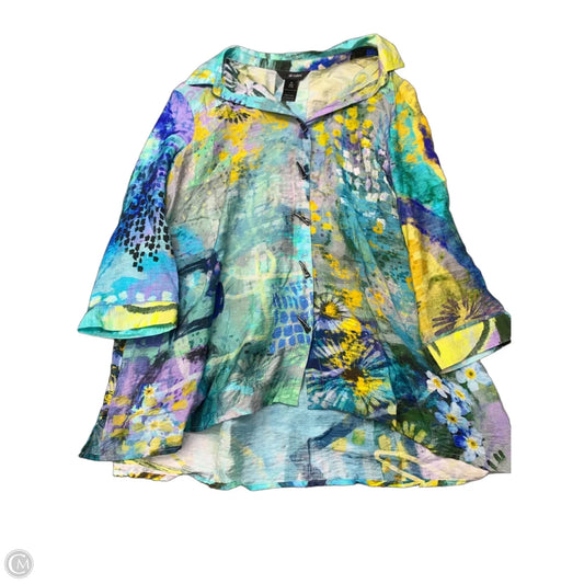 Top Long Sleeve By Ali Miles In Multi-colored, Size: M