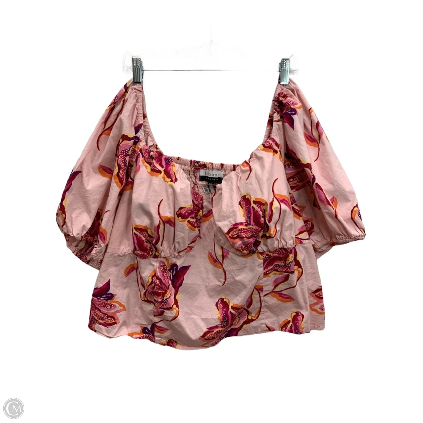 Top Short Sleeve By Eloquii In Pink, Size: 22