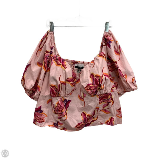Top Short Sleeve By Eloquii In Pink, Size: 22