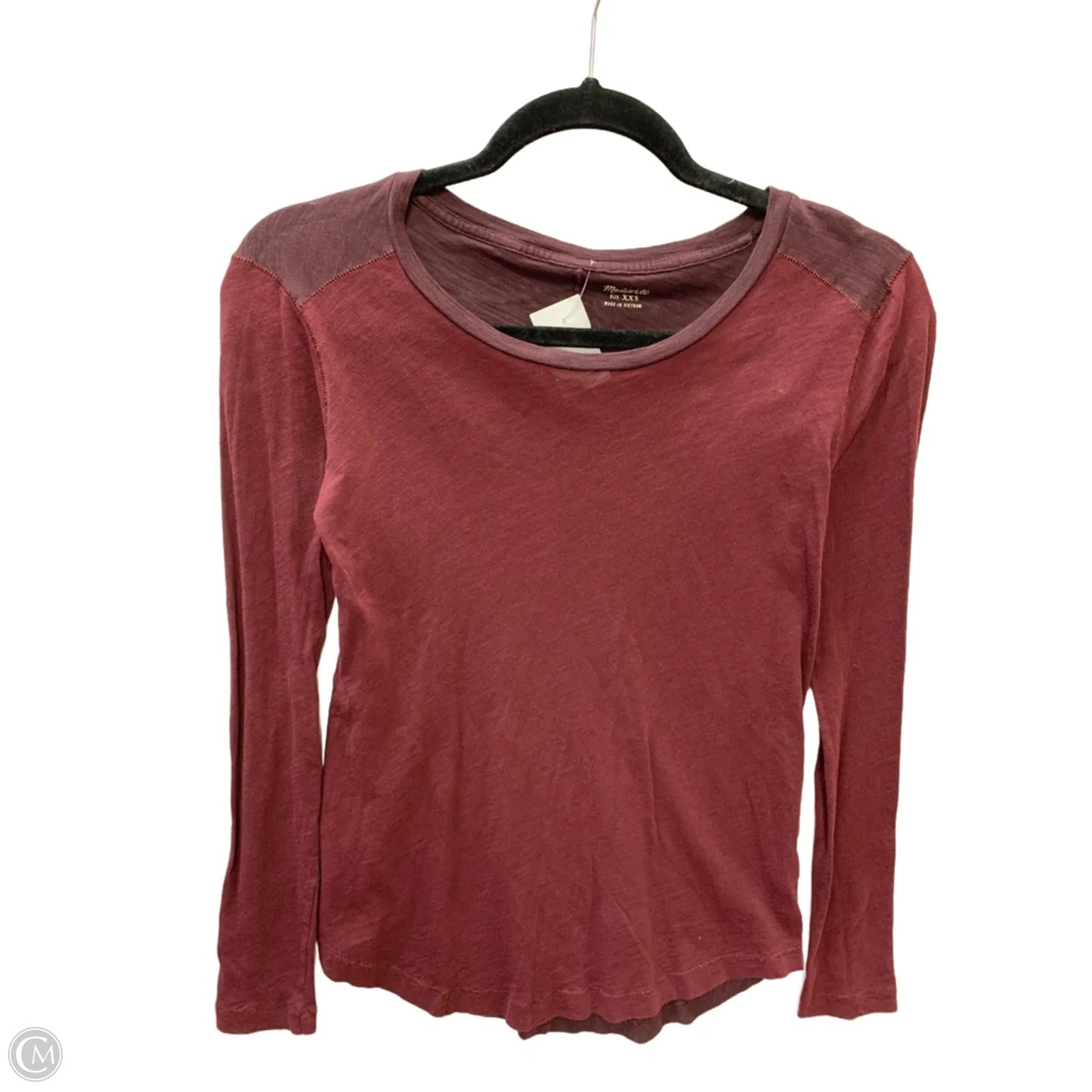 Top Long Sleeve By Madewell In Maroon, Size: Xxs
