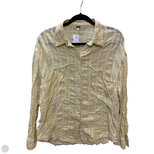 Top Long Sleeve By Free People In Yellow, Size: M