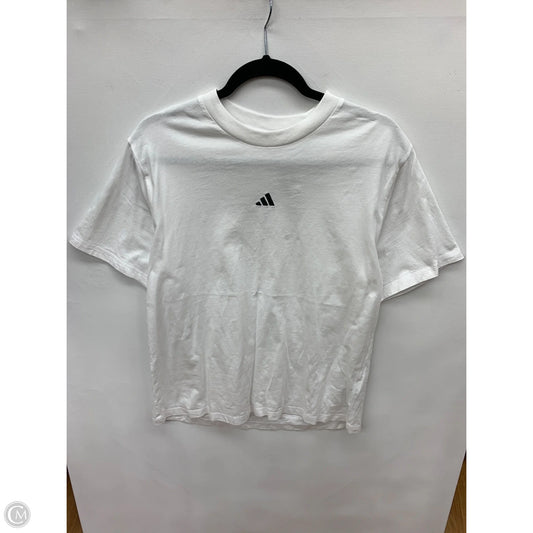 Athletic Top Short Sleeve By Adidas In White, Size: L