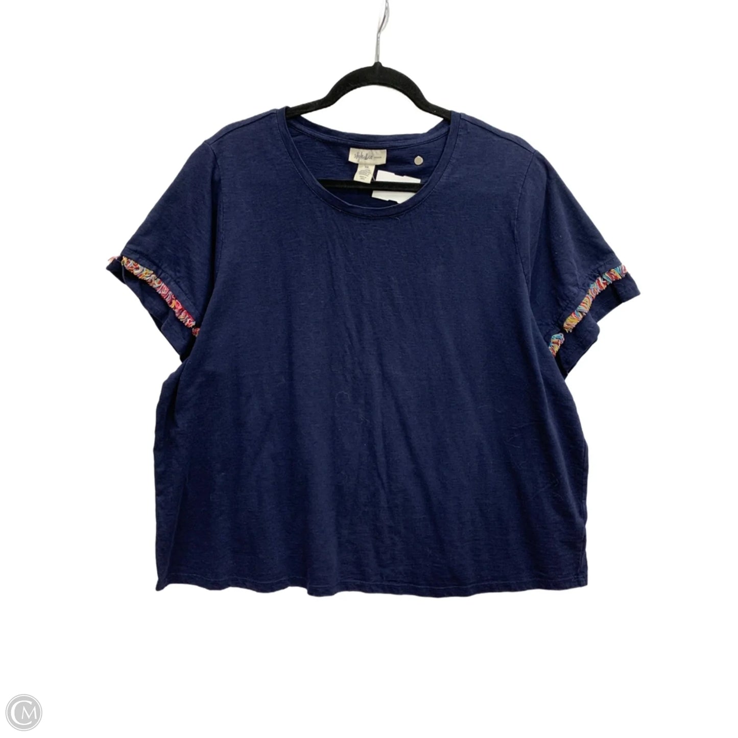 Top Short Sleeve By Style And Company In Navy, Size: 3x