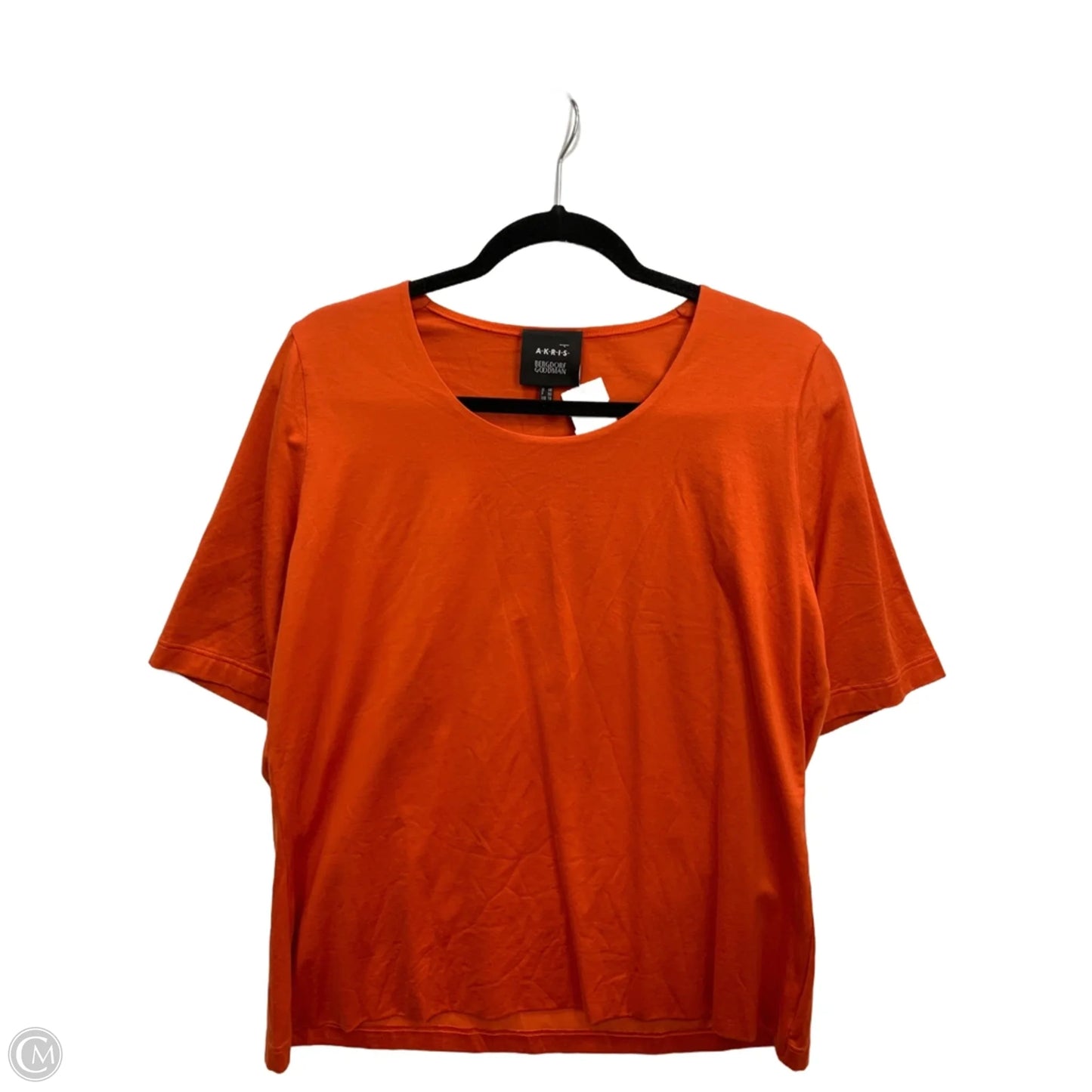 Top Short Sleeve By Akris In Orange, Size: 18