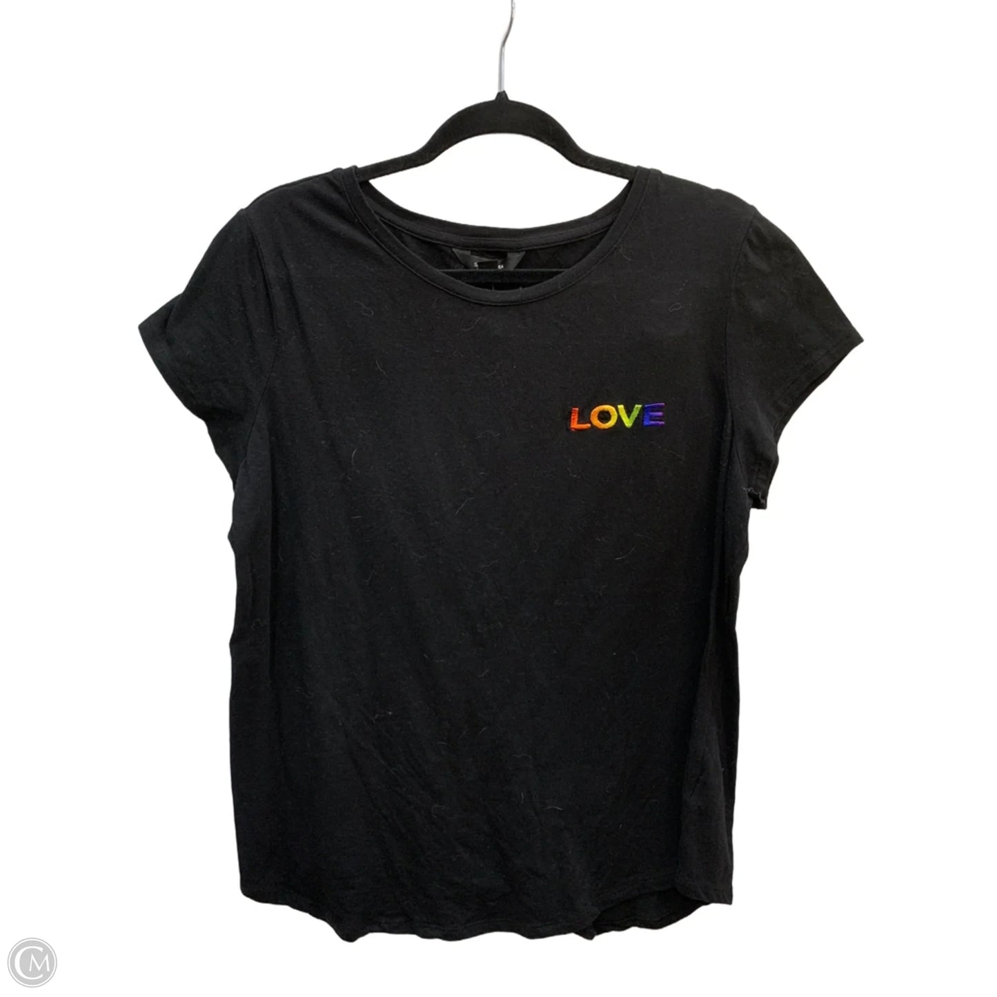 Top Short Sleeve By Simply Vera In Black, Size: Xl