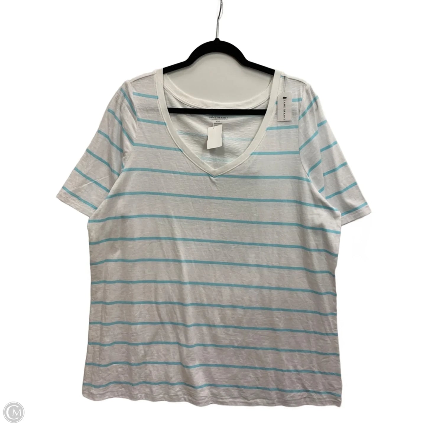 Top Short Sleeve By Lane Bryant In White, Size: 18