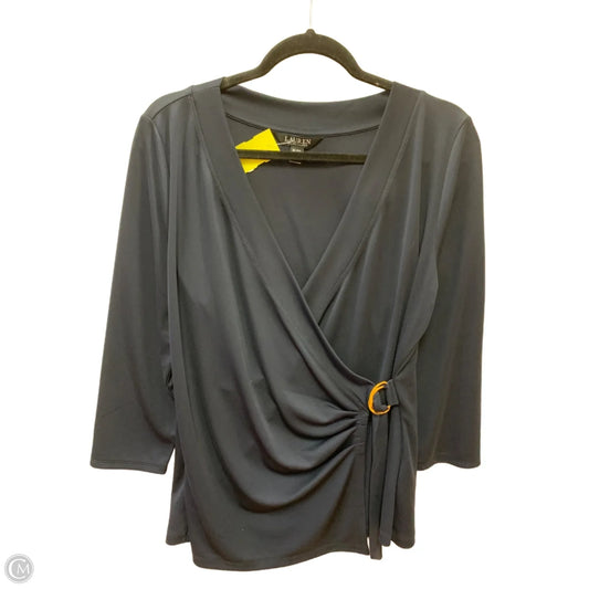 Top Long Sleeve By Lauren By Ralph Lauren In Navy, Size: Xl