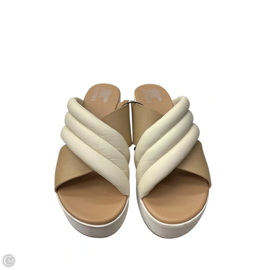Shoes Heels Wedge By Sorel In Tan, Size: 8.5