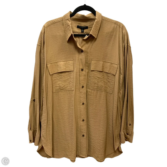 Top Long Sleeve By Banana Republic In Brown, Size: Xl