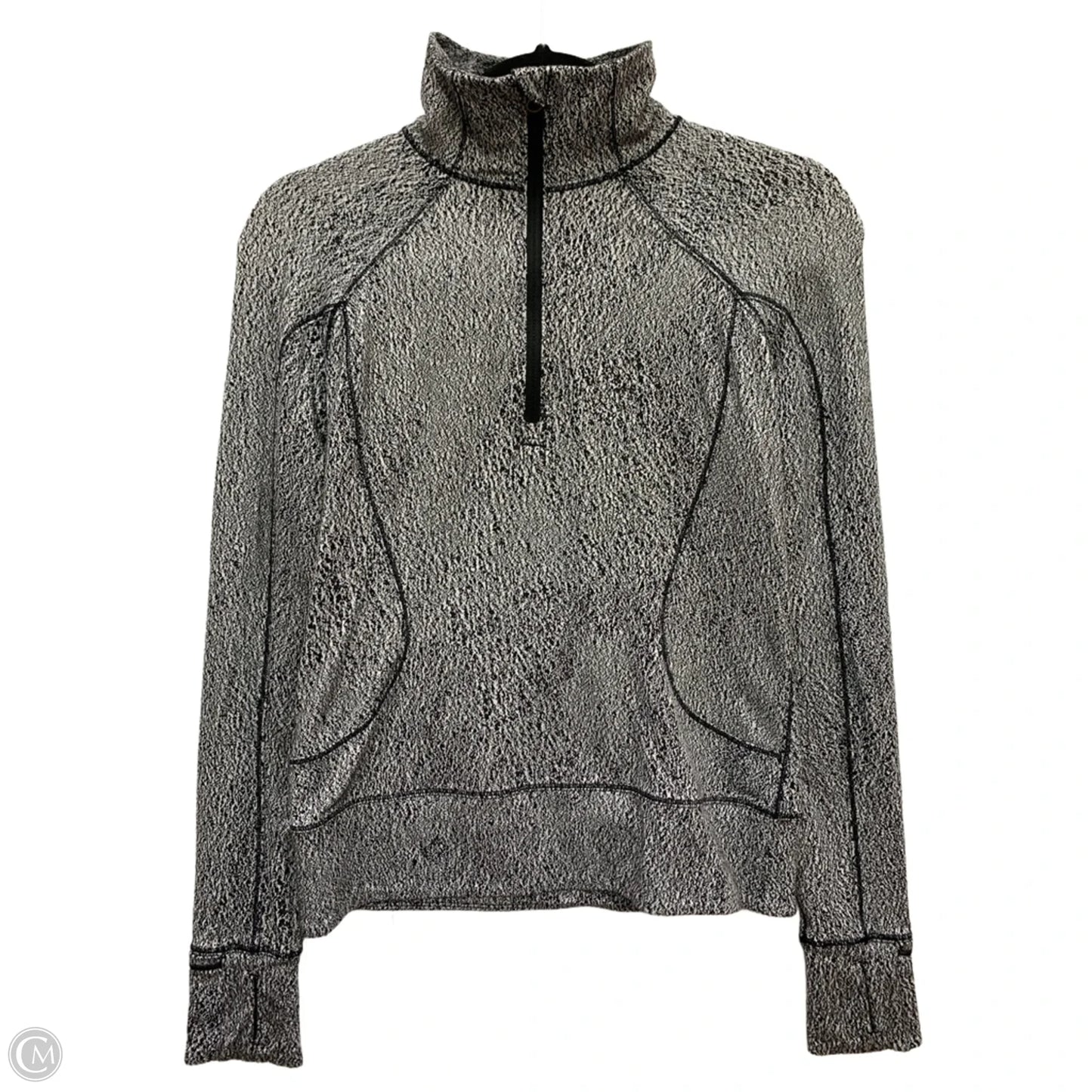 Athletic Top Long Sleeve Collar By Lululemon In Grey, Size: 4