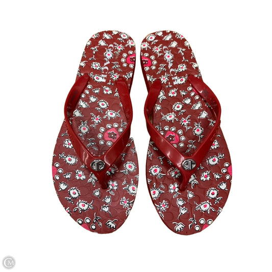 Sandals Designer By Coach In Red, Size: 8