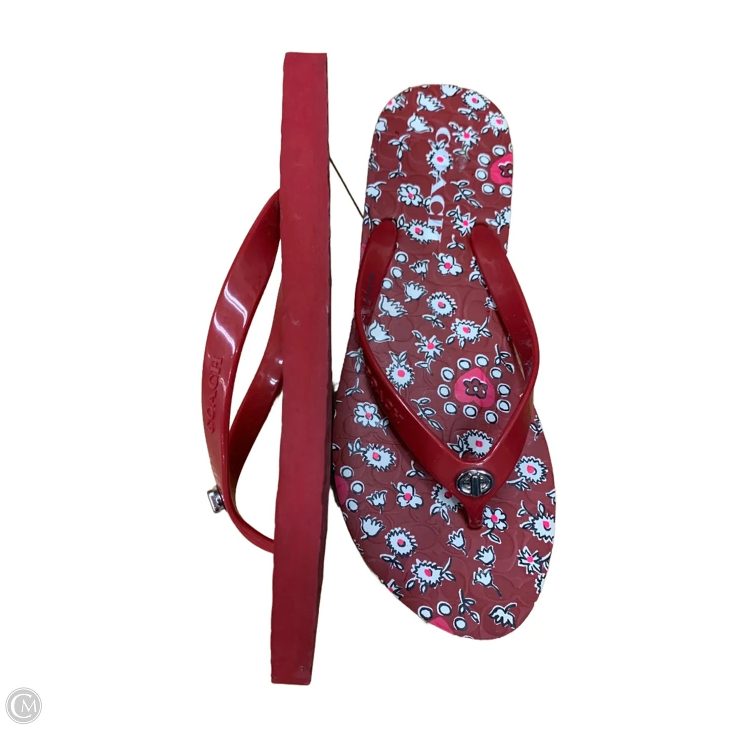 Sandals Designer By Coach In Red, Size: 8