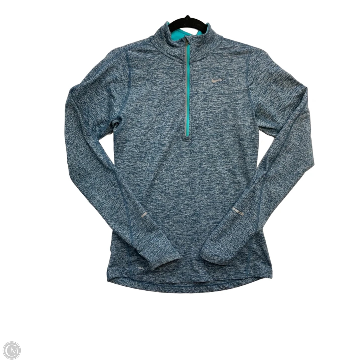 Athletic Top Long Sleeve Collar By Nike Apparel In Blue, Size: Xs