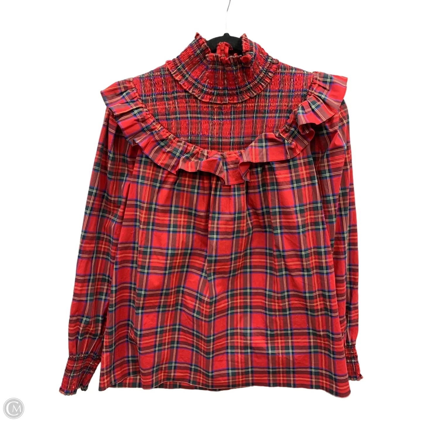 Blouse Long Sleeve By Sail To Sable In Plaid Pattern, Size: S