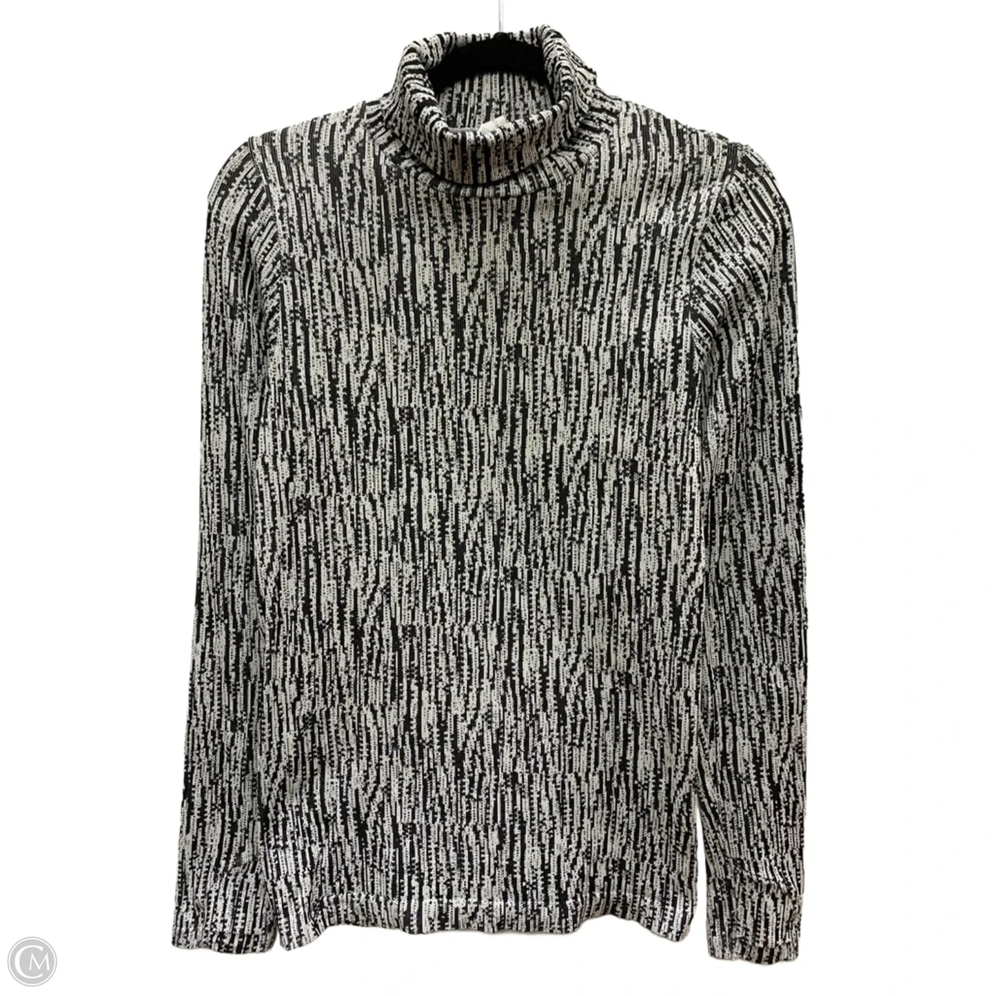 Athletic Top Long Sleeve Crewneck By Athleta In Black & White, Size: S