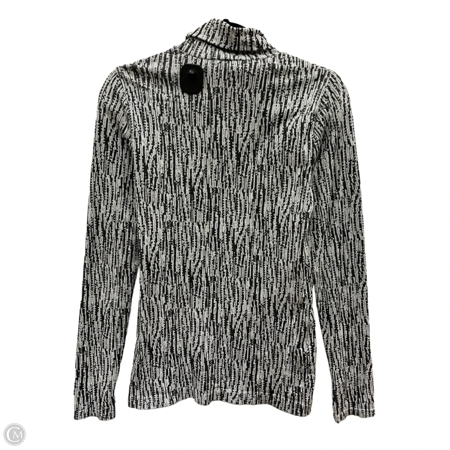 Athletic Top Long Sleeve Crewneck By Athleta In Black & White, Size: S