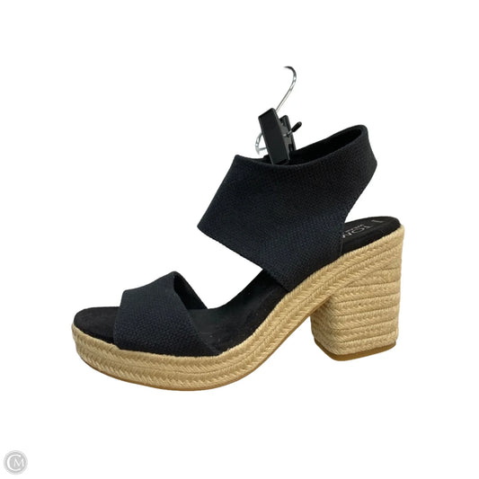 Shoes Heels Block By Toms In Black & Tan, Size: 9.5