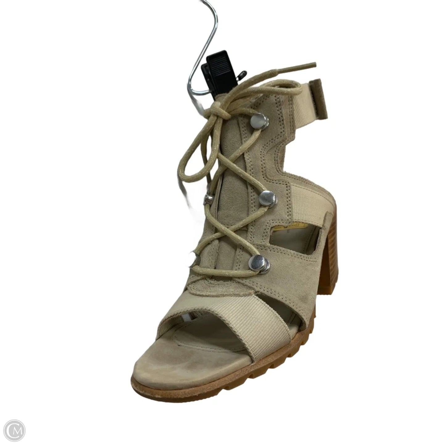 Sandals Heels Block By Sorel In Beige, Size: 9
