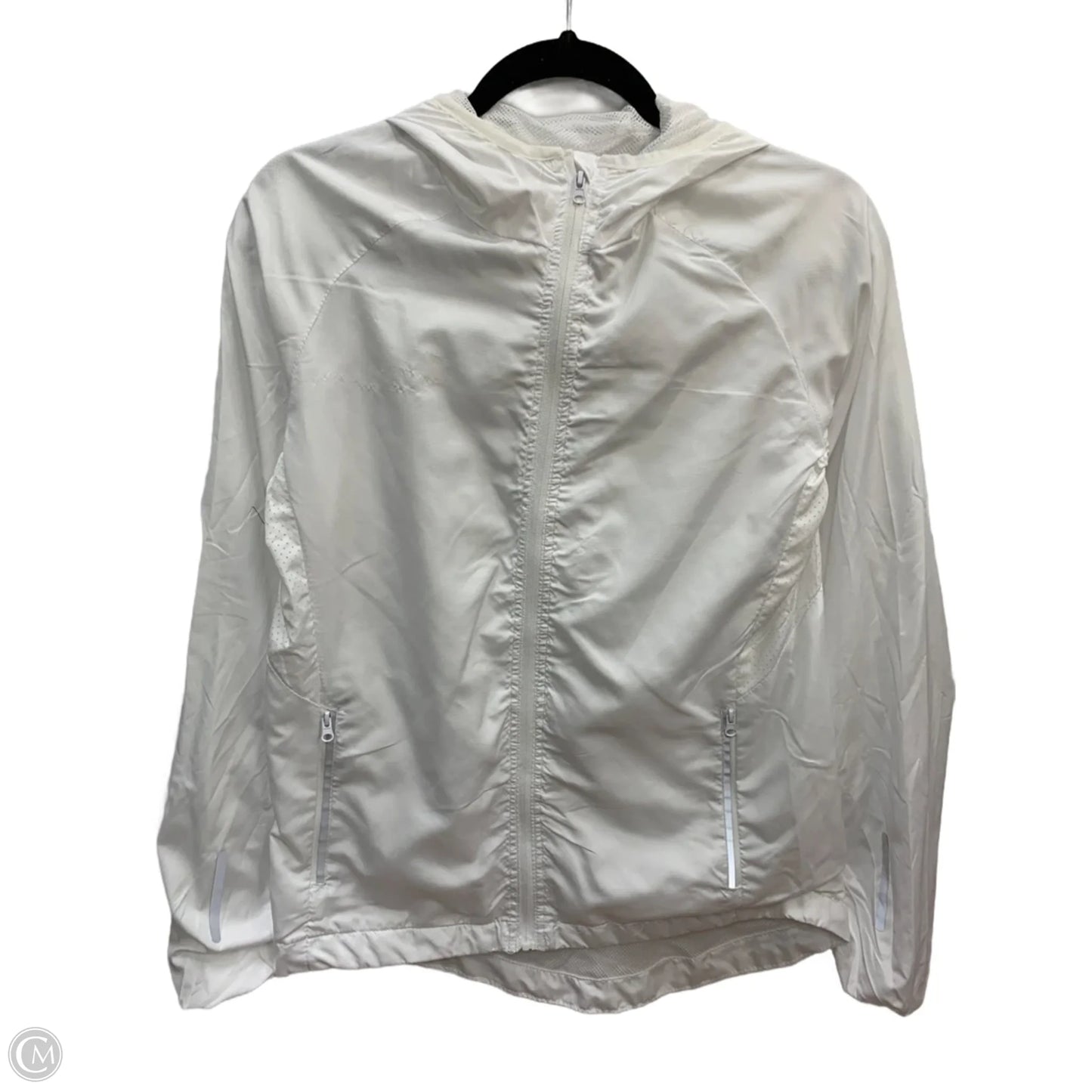 Athletic Jacket By Clothes Mentor In White, Size: M