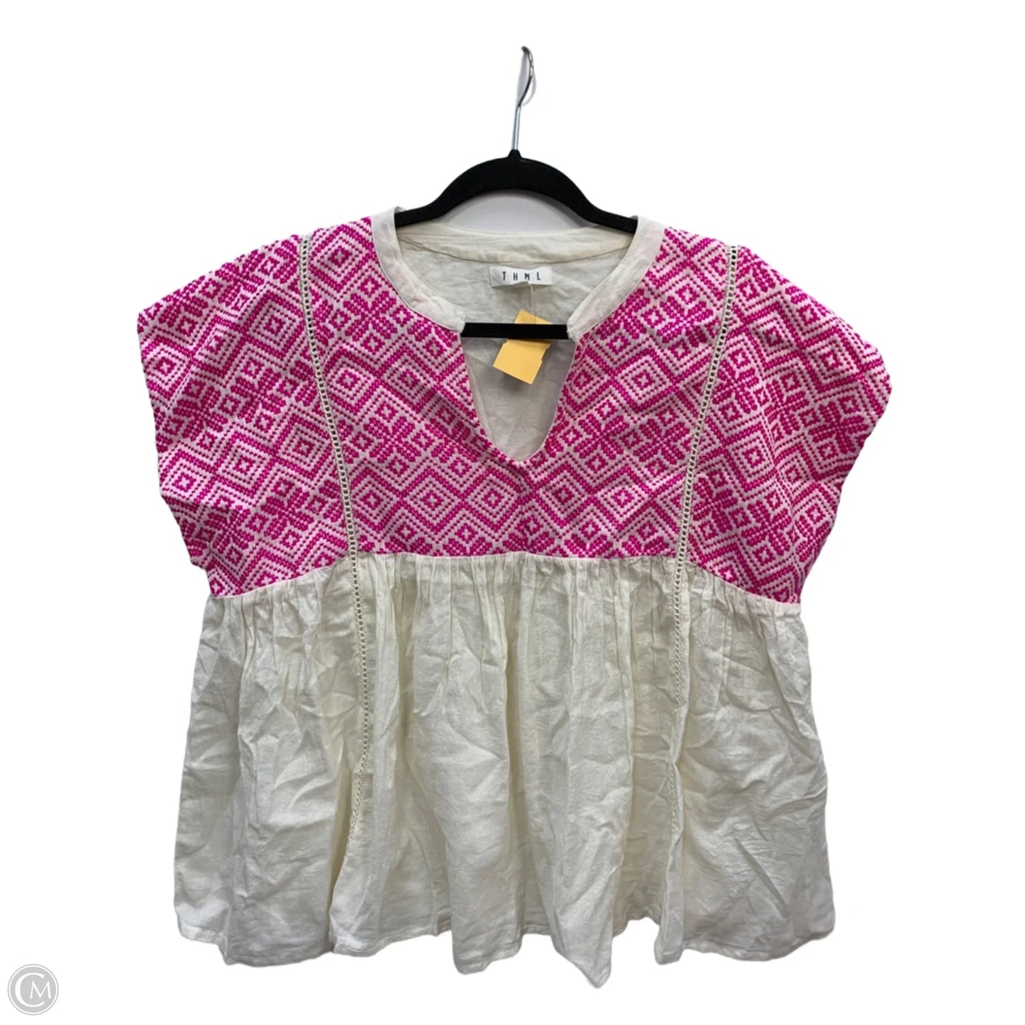 Blouse Sleeveless By Thml In Pink & Tan, Size: L