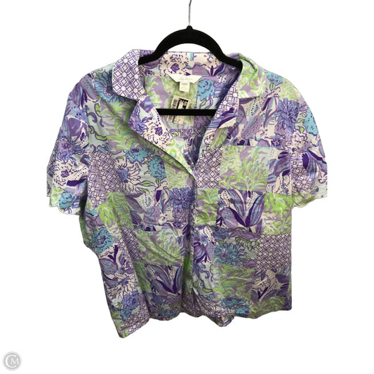 Top Short Sleeve Designer By Lilly Pulitzer In Purple, Size: Xl