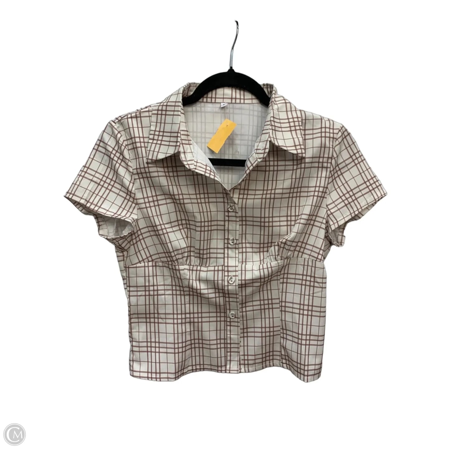 Top Short Sleeve By Clothes Mentor In Plaid Pattern, Size: S
