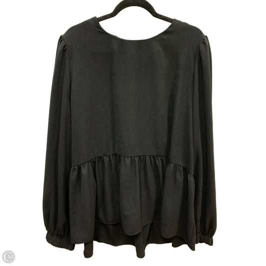 Top Long Sleeve By Pomander Place In Black, Size: 2x