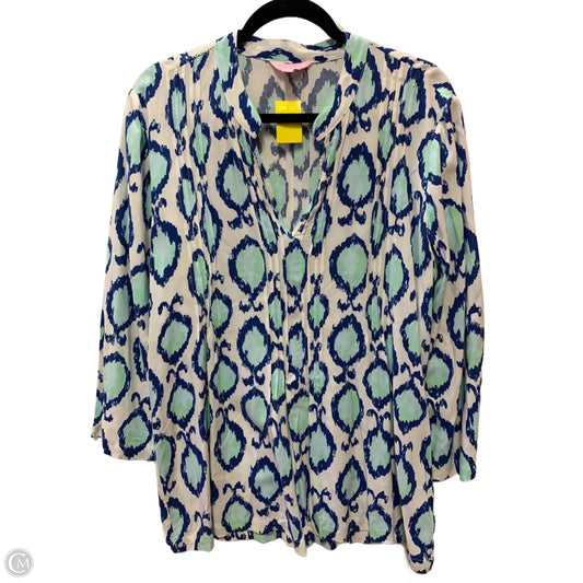 Top Long Sleeve Designer By Lilly Pulitzer In Blue, Size: L