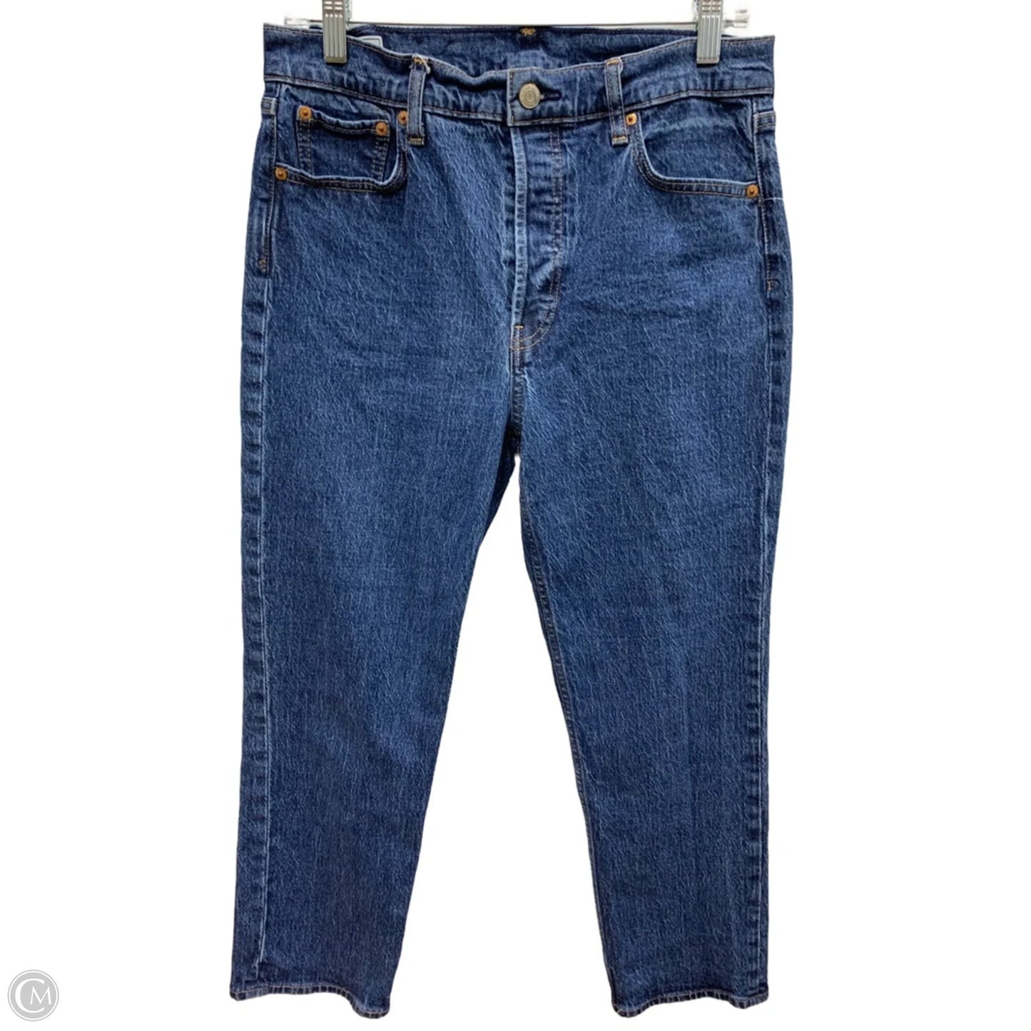 Jeans Straight By Gap In Blue Denim, Size: 10