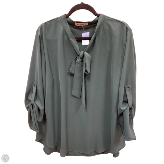 Blouse Long Sleeve By Clothes Mentor In Green, Size: 2x