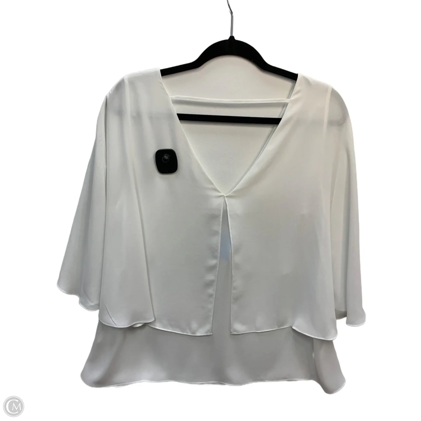Blouse Short Sleeve By White House Black Market In White, Size: L