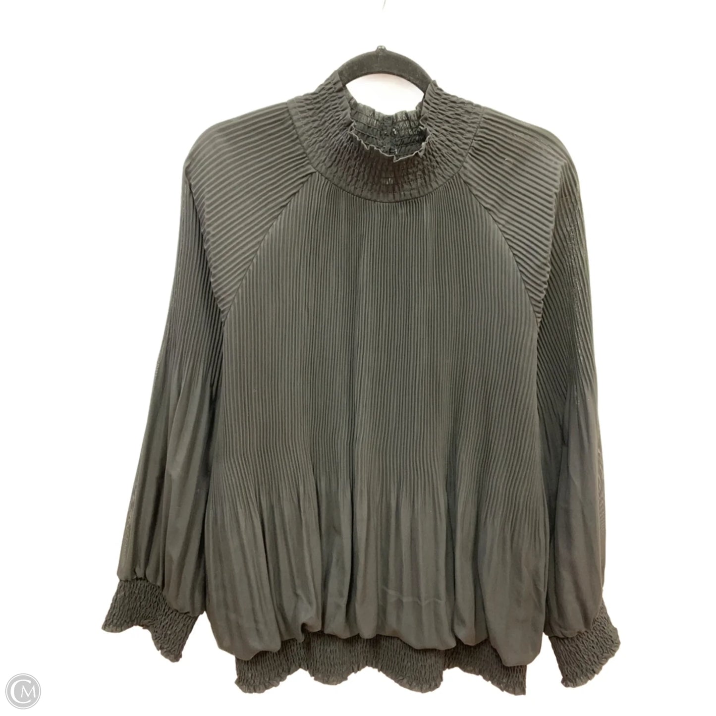 Blouse Long Sleeve By Clothes Mentor In Black, Size: 1x