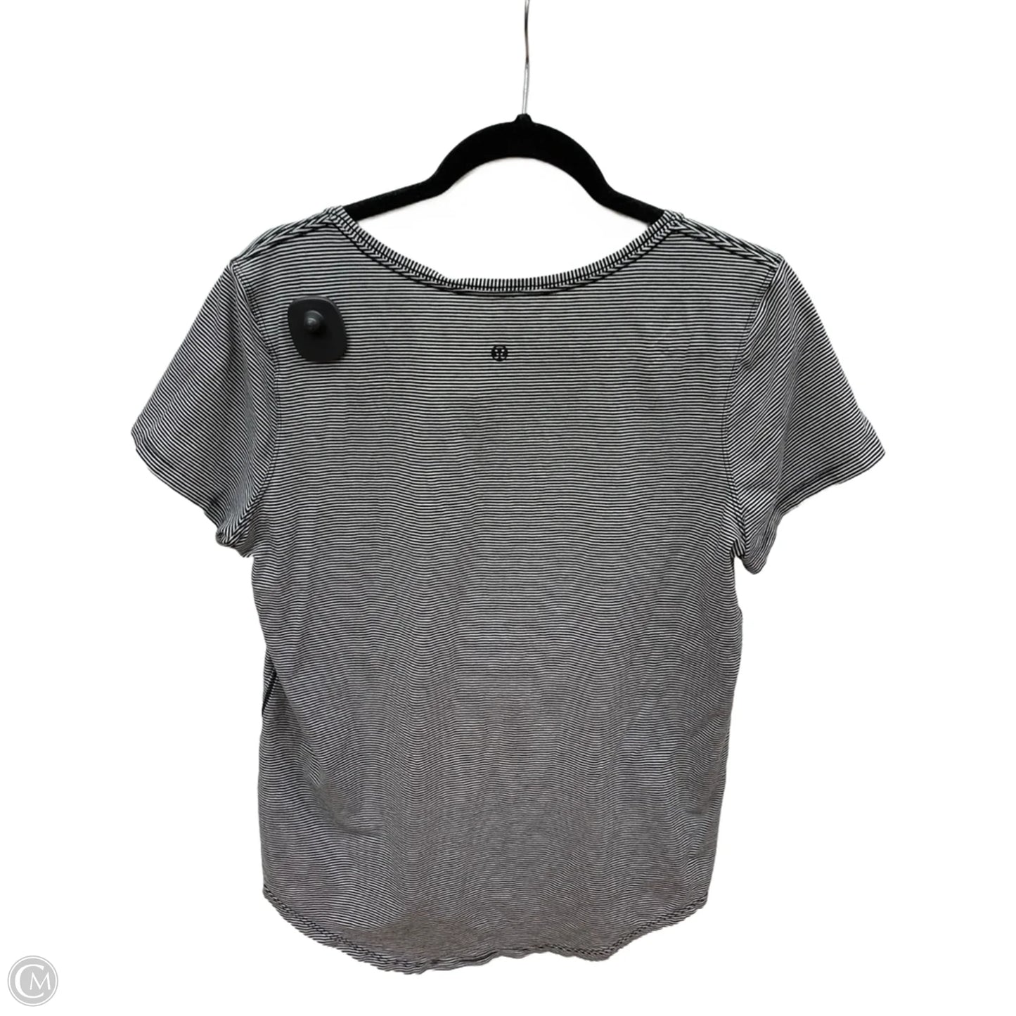 Athletic Top Short Sleeve By Lululemon In Striped Pattern, Size: L