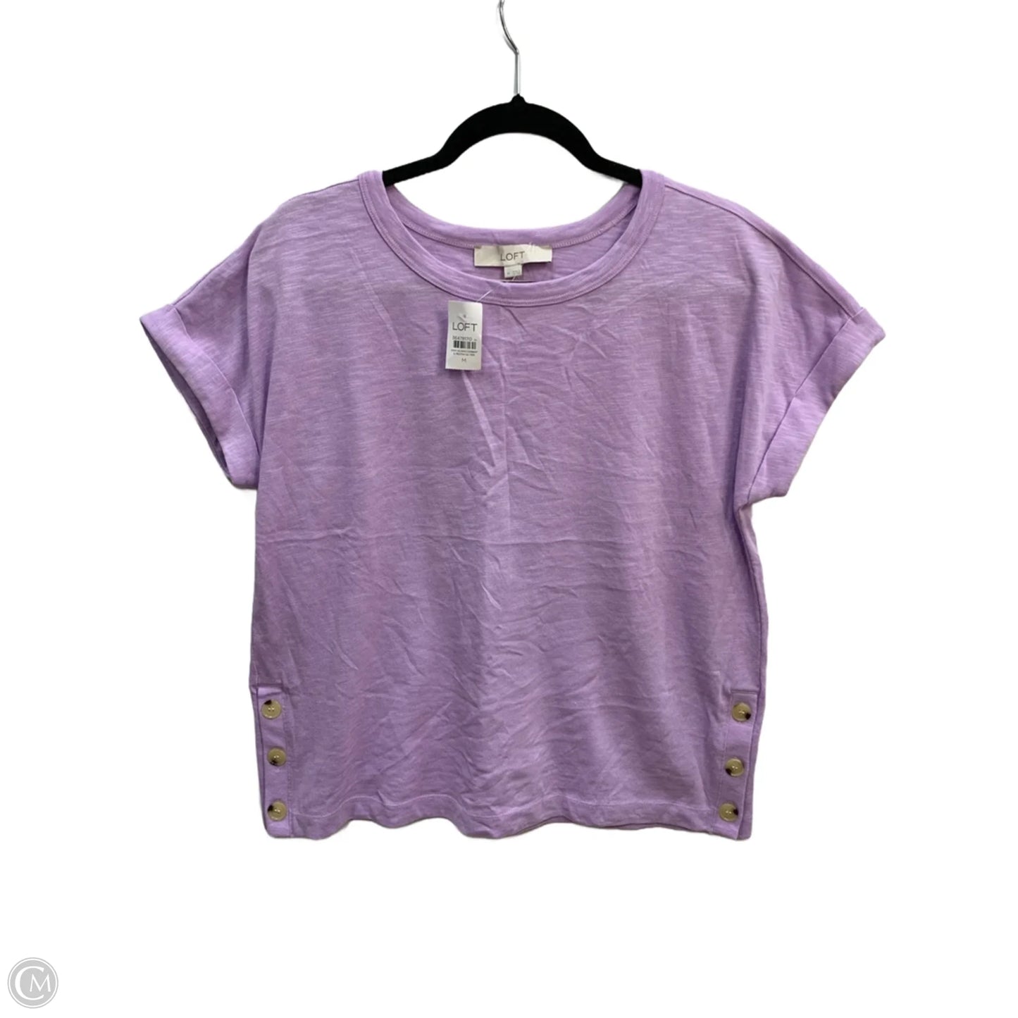 Top Short Sleeve By Loft In Purple, Size: M