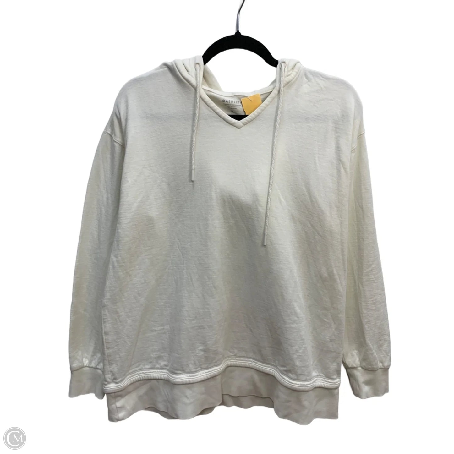 Sweatshirt Hoodie By Athleta In Cream, Size: M