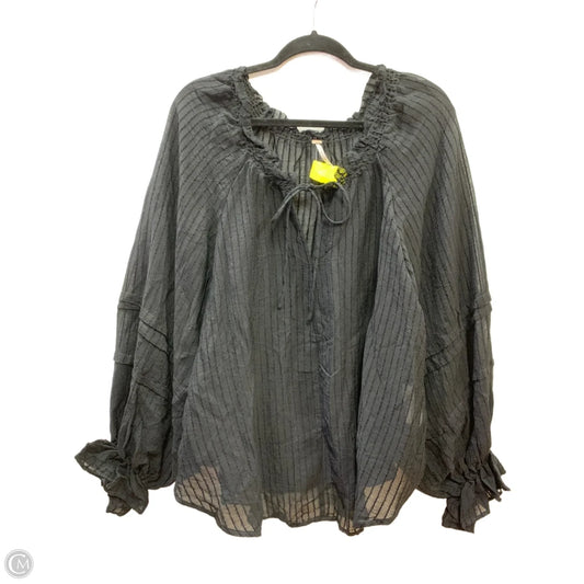 Blouse Long Sleeve By Free People In Black, Size: S