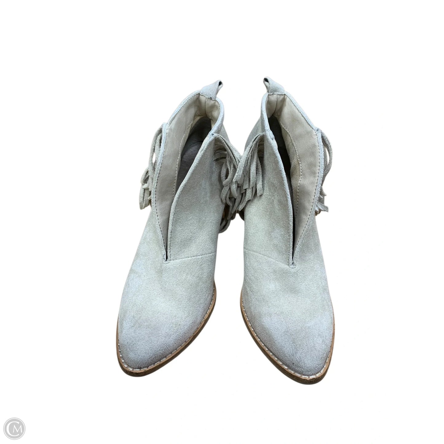 Boots Ankle Heels By Coconuts In Cream, Size: 6.5
