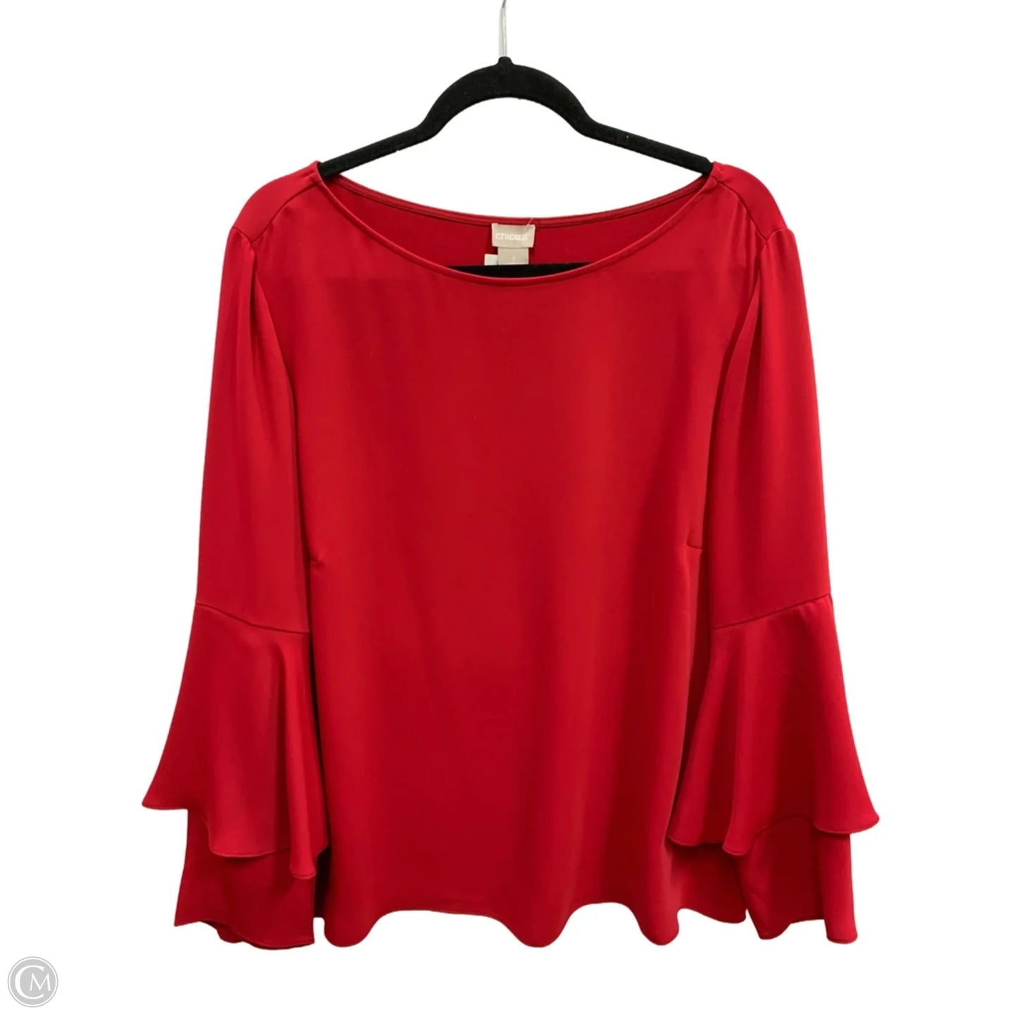 Top Long Sleeve By Chicos In Red, Size: 16