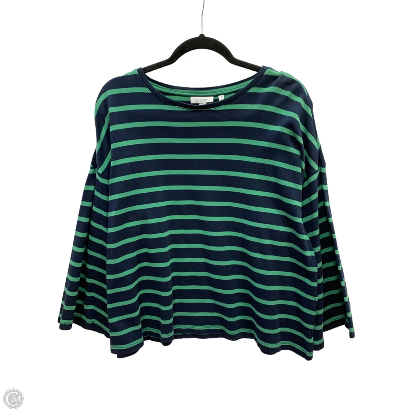 Top Long Sleeve By Chicos In Striped Pattern, Size: 16