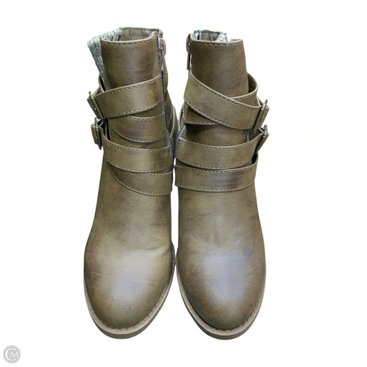 Boots Ankle Heels By Just Fab In Brown, Size: 7