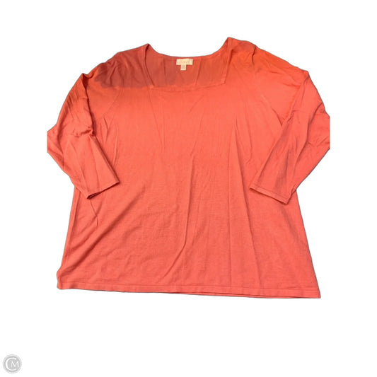 Top 3/4 Sleeve By Belle By Kim Gravel In Pink, Size: 2x