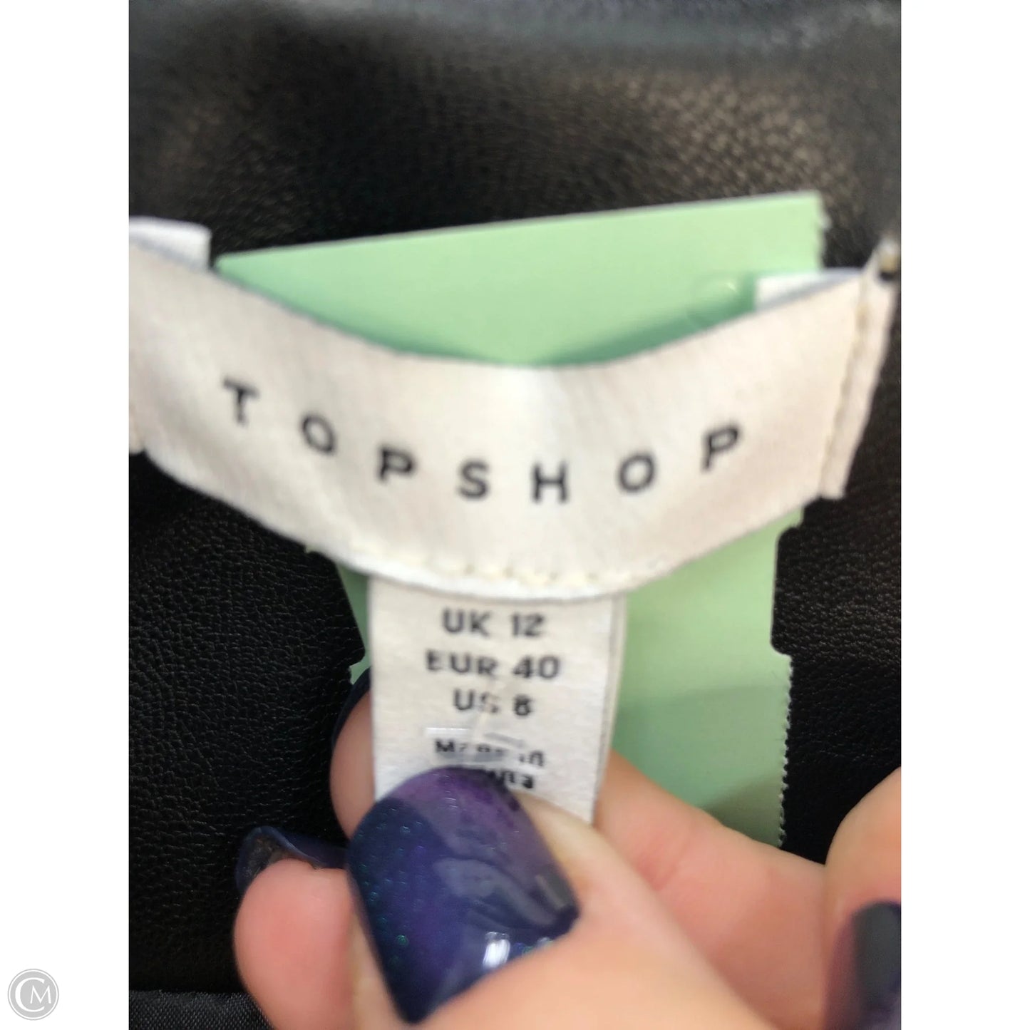 Jacket Moto Leather By Top Shop In Black, Size: 8