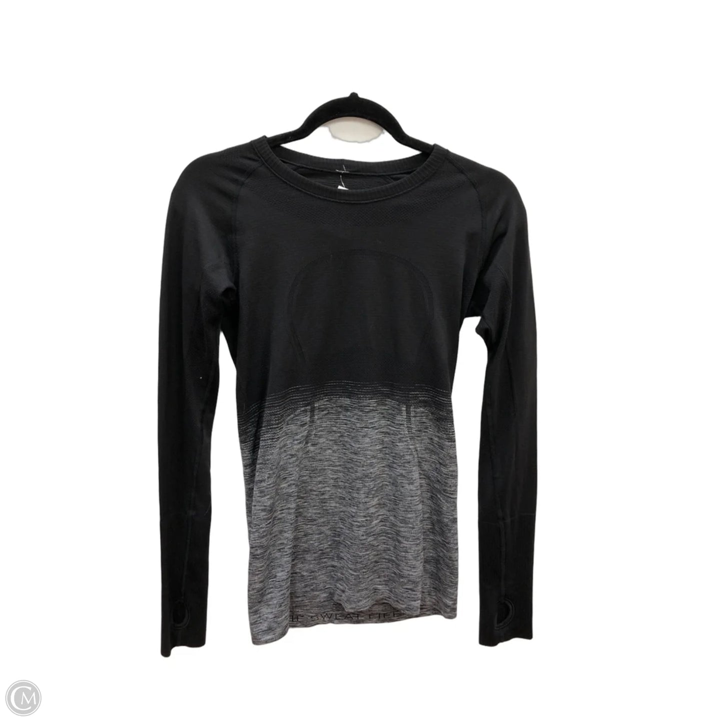 Athletic Top Long Sleeve Collar By Lululemon In Black, Size: M