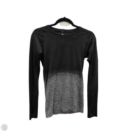 Athletic Top Long Sleeve Collar By Lululemon In Black, Size: M