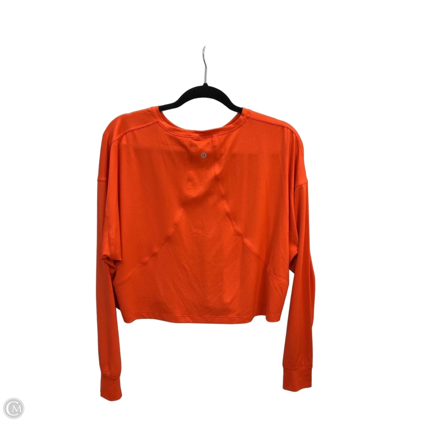 Athletic Top Long Sleeve Collar By Lululemon In Orange, Size: L